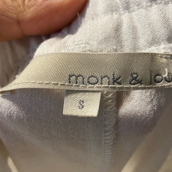 Monk & Lou | White Jogger Pants - stretchy waisted band - small - Picture 2 of 7